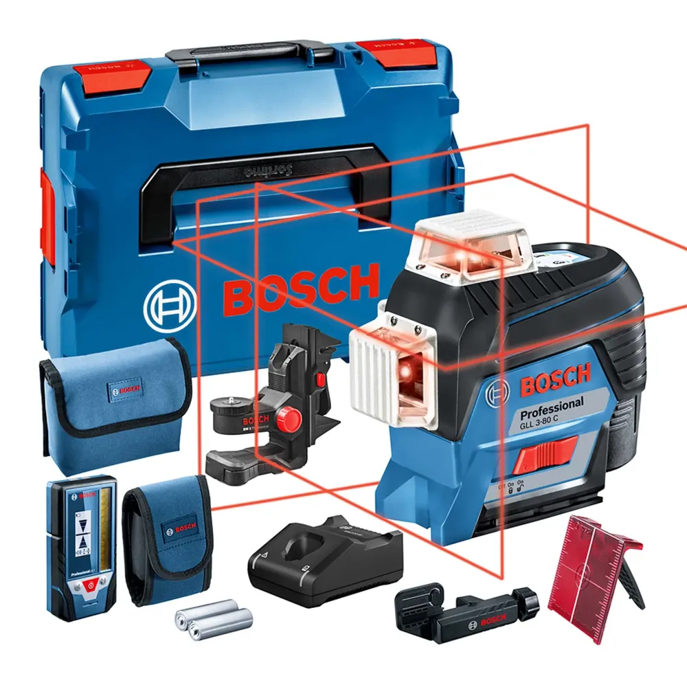 Laserwaterpas Bosch GLL 3-80 C met ontvanger