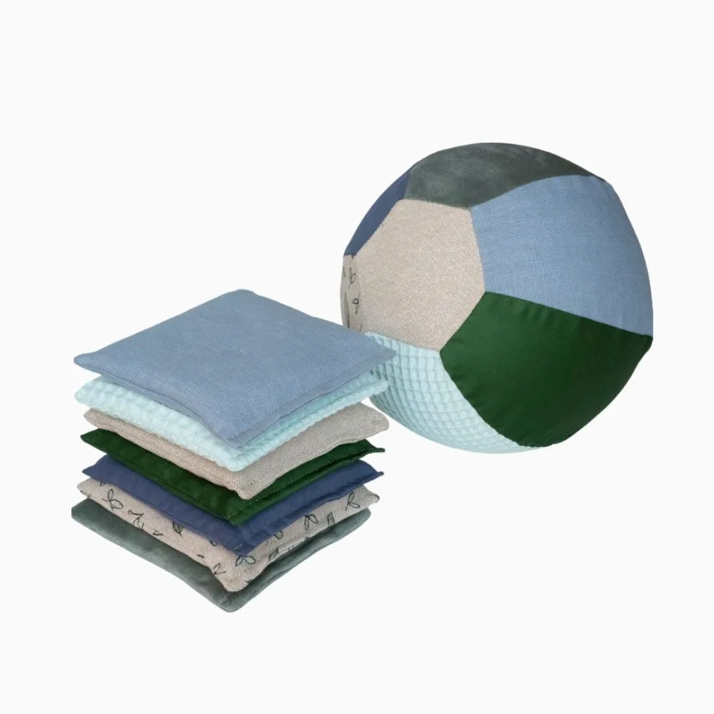Little Botanic Label speelset ballonbal & pittenzakjes - jeans