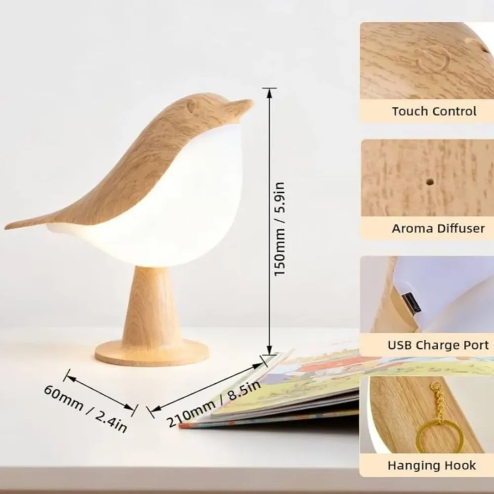 LumaNest | Draadloze Nachtlamp met Instelbare Verlichting en Aromatherapie