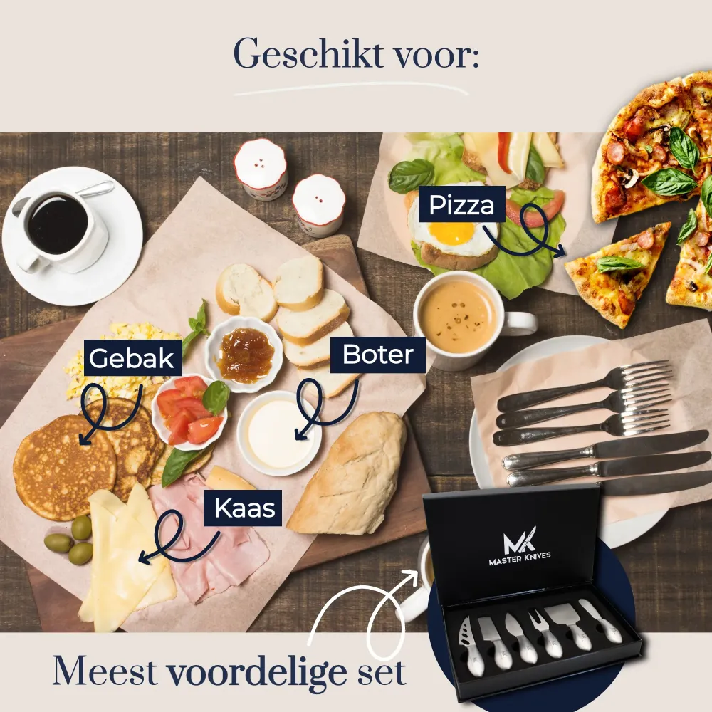 Master Knives Kaasmessen Set van RVS