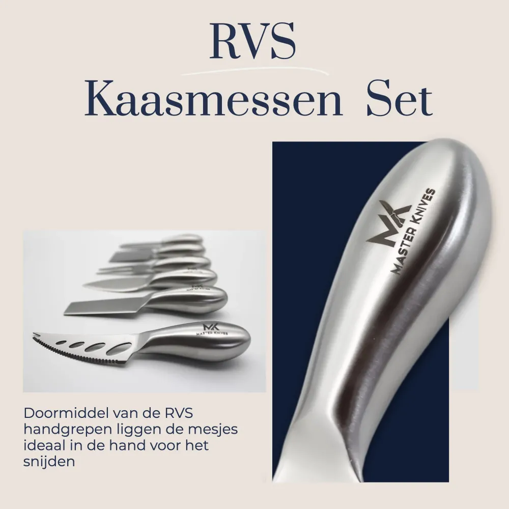 Master Knives Kaasmessen Set van RVS