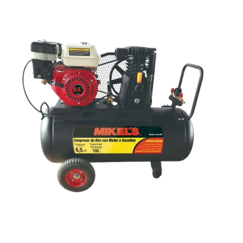 Compresor de aire 6.5 HP Motor Gasolina (100 lts) Modelo: CG-6.5HP Marca MIKELS
