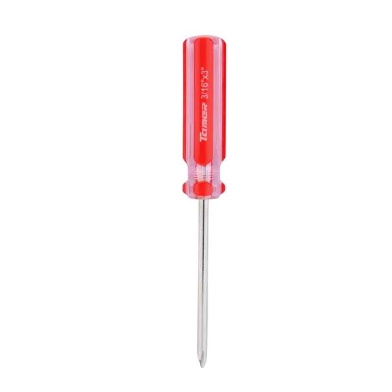 Desarmador cruz 3/16"x 3", barra acero cromado, mango PVC Modelo: DC-3163 Marca TAMER MIKELS