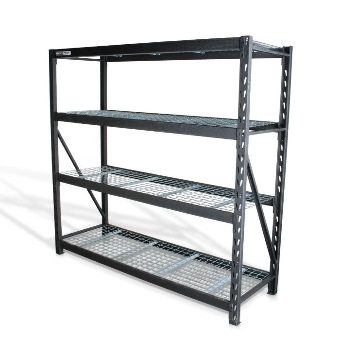 Estante para almacenaje metálico industrial (77”x24”) 4 repisas, 2500 kg Modelo: EMI-7724 Marca MIKELS