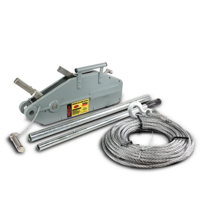 Malacate tirfor 1200 kgs (ancho cable 8 mm x 20 mts) Modelo: MCAT-1200 Marca MIKELS