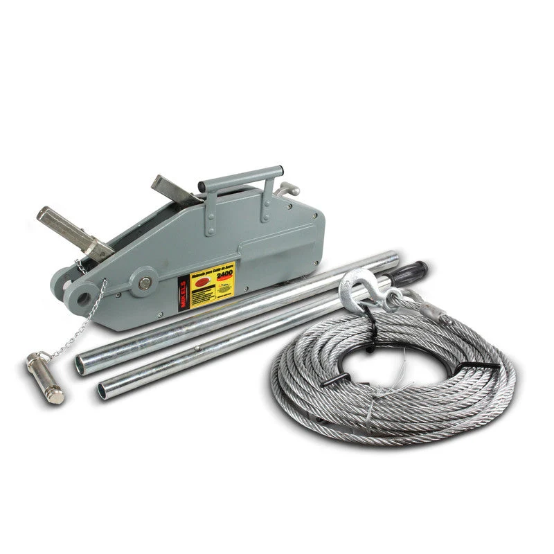 Malacate tirfor 2400 kgs (ancho cable 11 mm x 20 mts) Modelo: MCAT-2400 Marca MIKELS