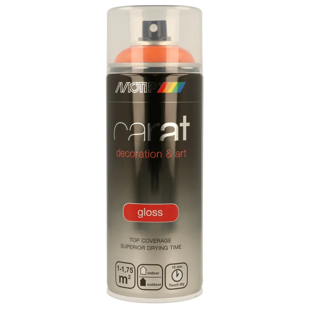 MoTip Carat Lak Spuitbus - Hoogglans - Verkeersoranje - 400ml