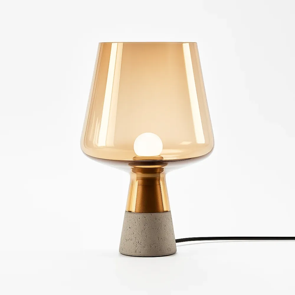 Glaslamp met betonnen voet NicheBay