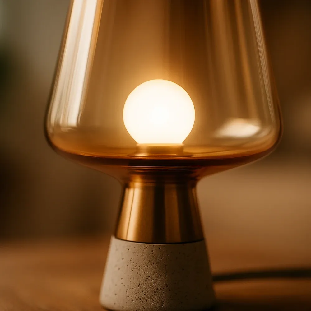 Glaslamp met betonnen voet NicheBay