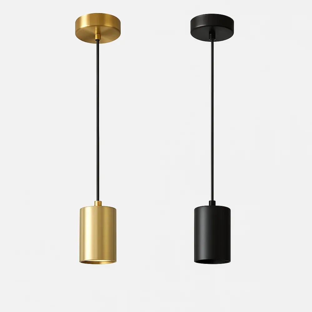 Minimalistische Cilinder Hanglamp – Messing & Zwart NicheBay