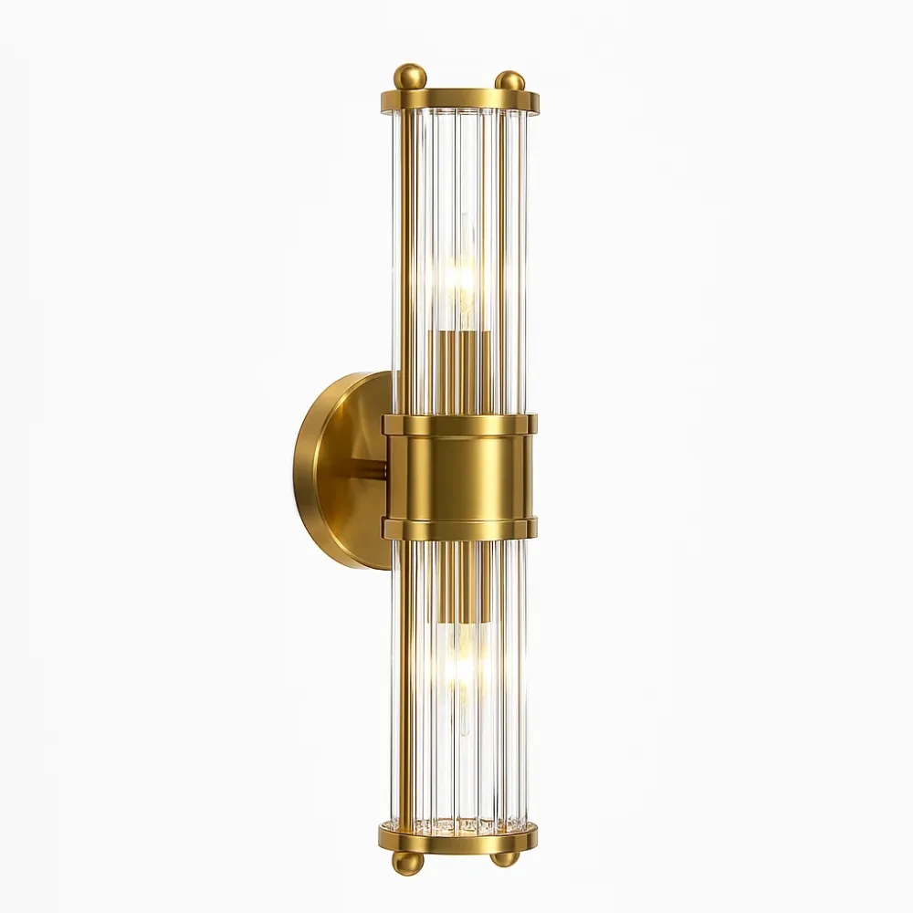 Moderne Wandlamp met glas – Dubbele Lichtbron Goud NicheBay