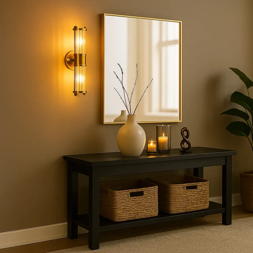 Moderne Wandlamp met glas – Dubbele Lichtbron Goud NicheBay