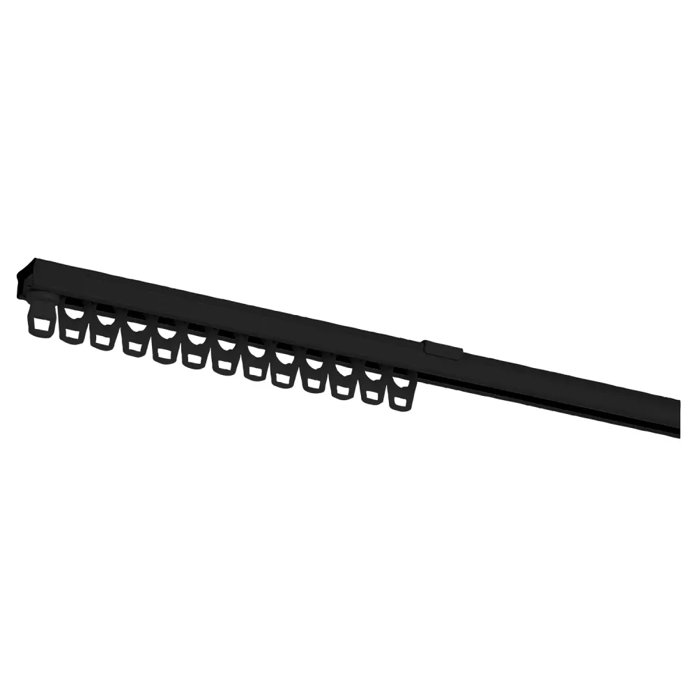 Baseline gordijnrails Plus compleet zwart 210 - 400 cm No Name