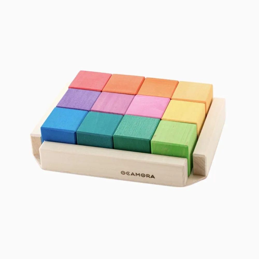Ocamora houten blokken regenboog - kubussen
