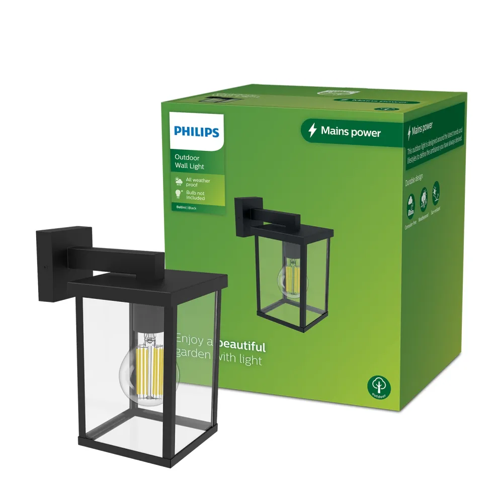 Philips wandlamp Bellini G11682 zwart E27