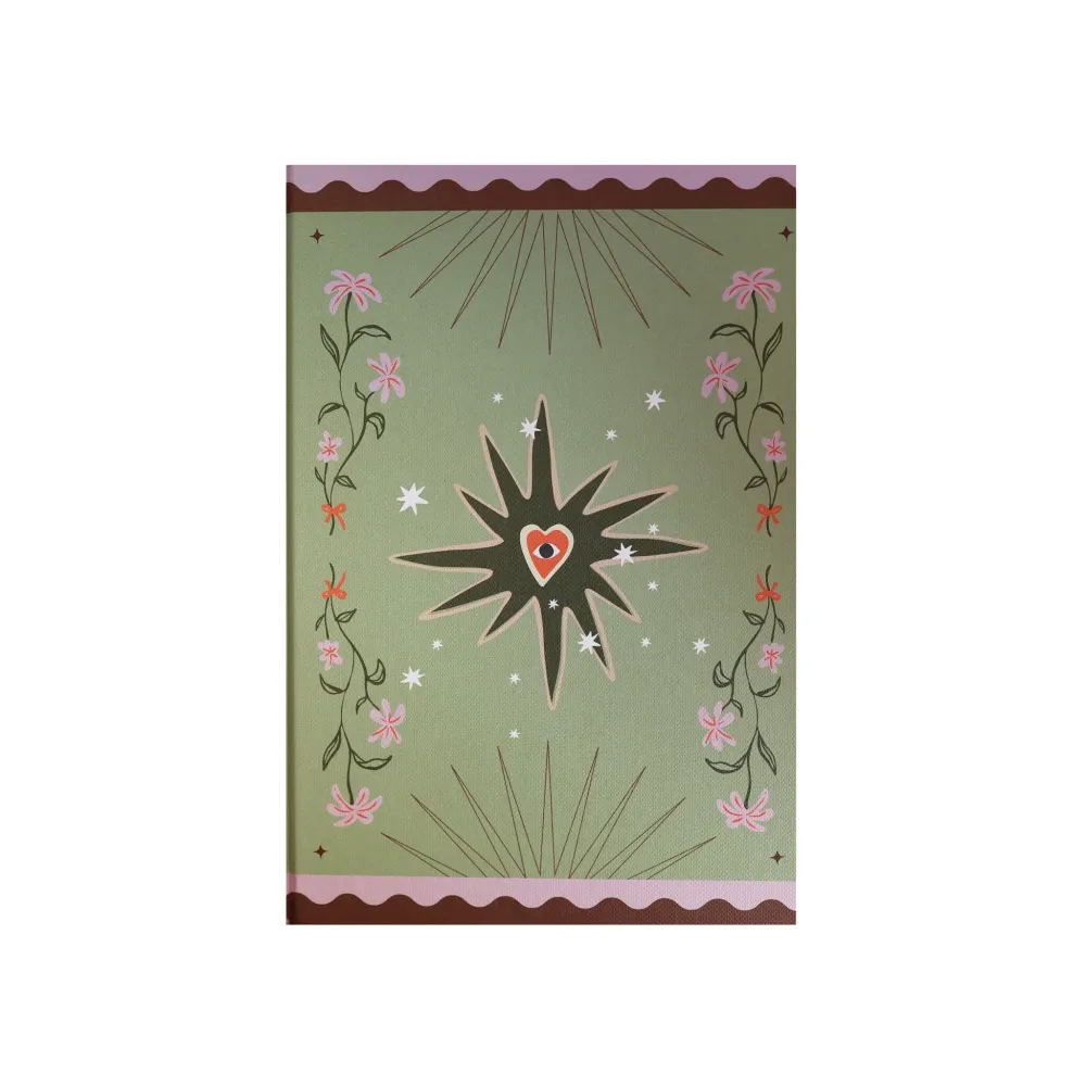 All luck world notitieboekje - Groen bloemen Plekconceptstore