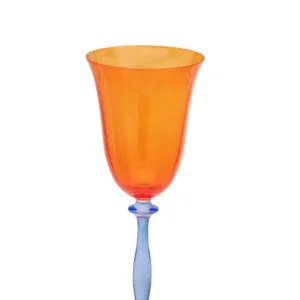 Anna + Nina Paradise wine glass - Oranje/blauw Plekconceptstore