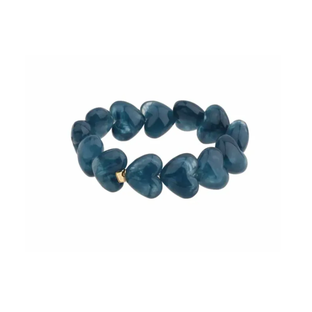 Armbandje kralen hartje - Oceaan blauw Plekconceptstore