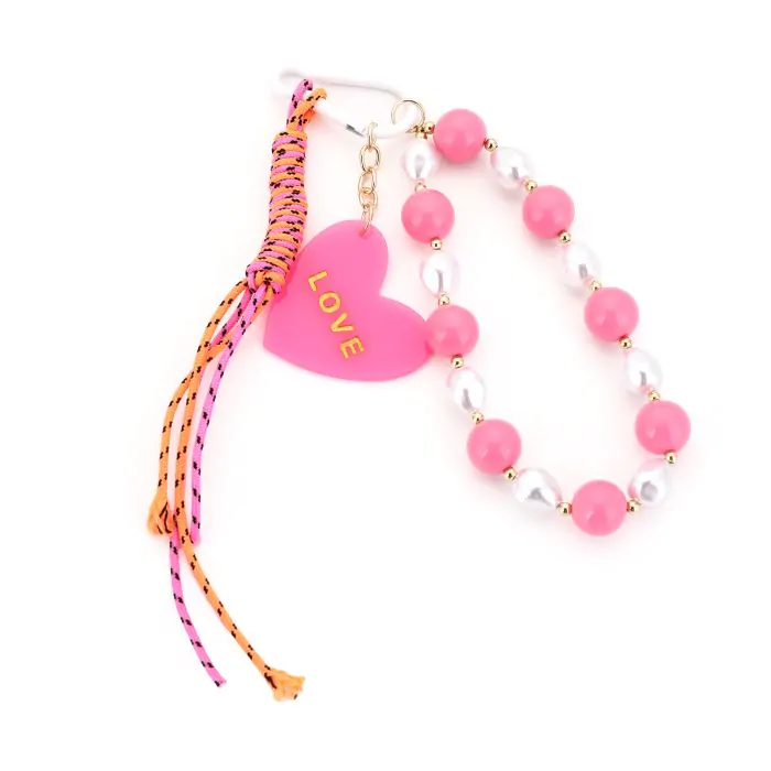 Bagcharm/sleutelhanger love - Roze Plekconceptstore