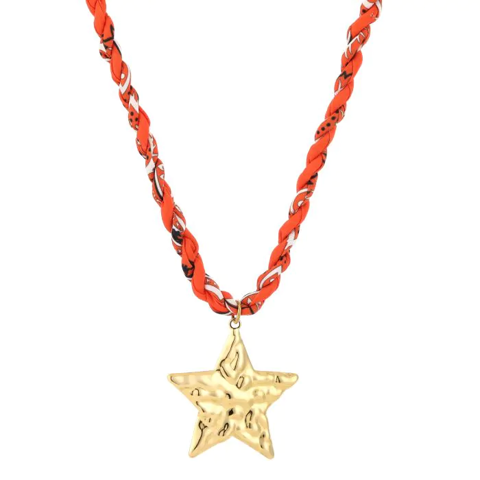 Bandana kettinkje Ster - Oranje Plekconceptstore