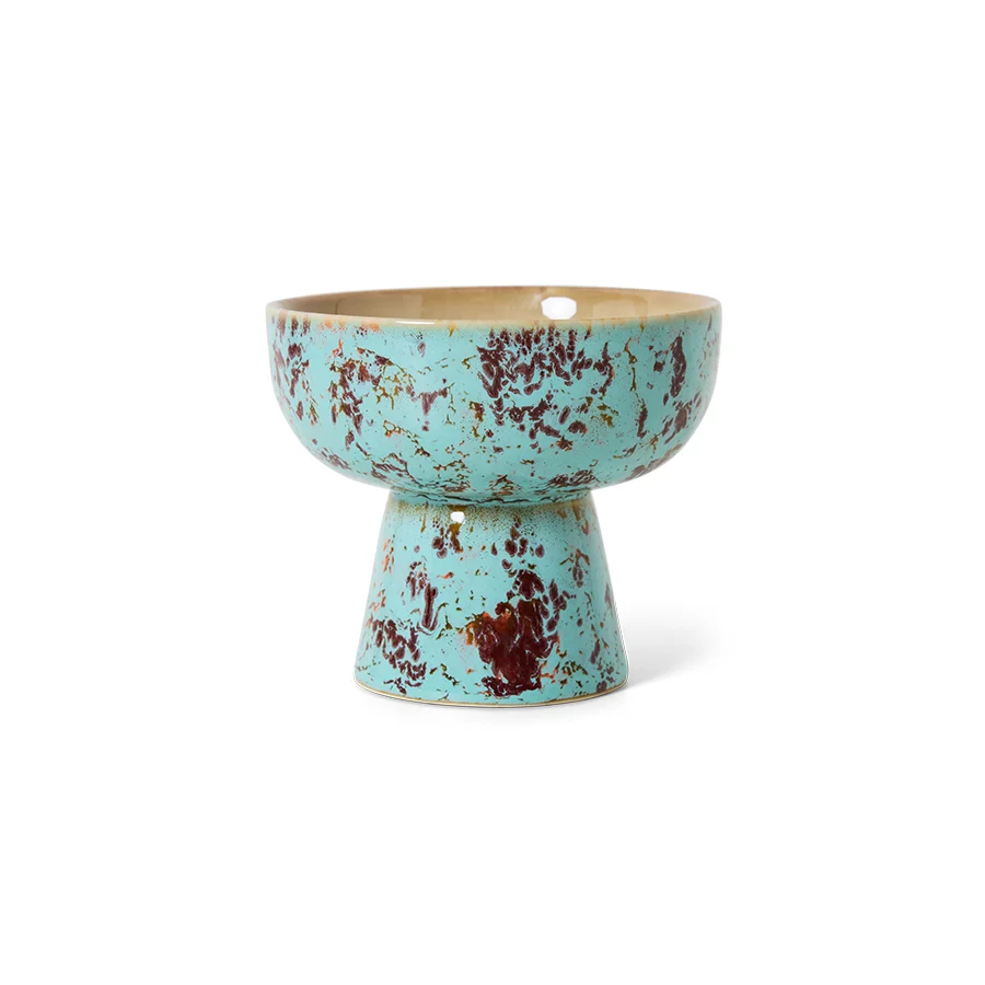 Hkliving 70s ceramics: Tapas bowl on base S - Patina Plekconceptstore