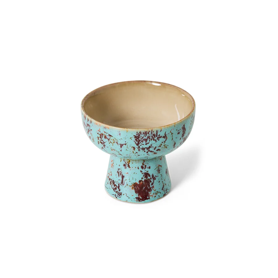 Hkliving 70s ceramics: Tapas bowl on base S - Patina Plekconceptstore