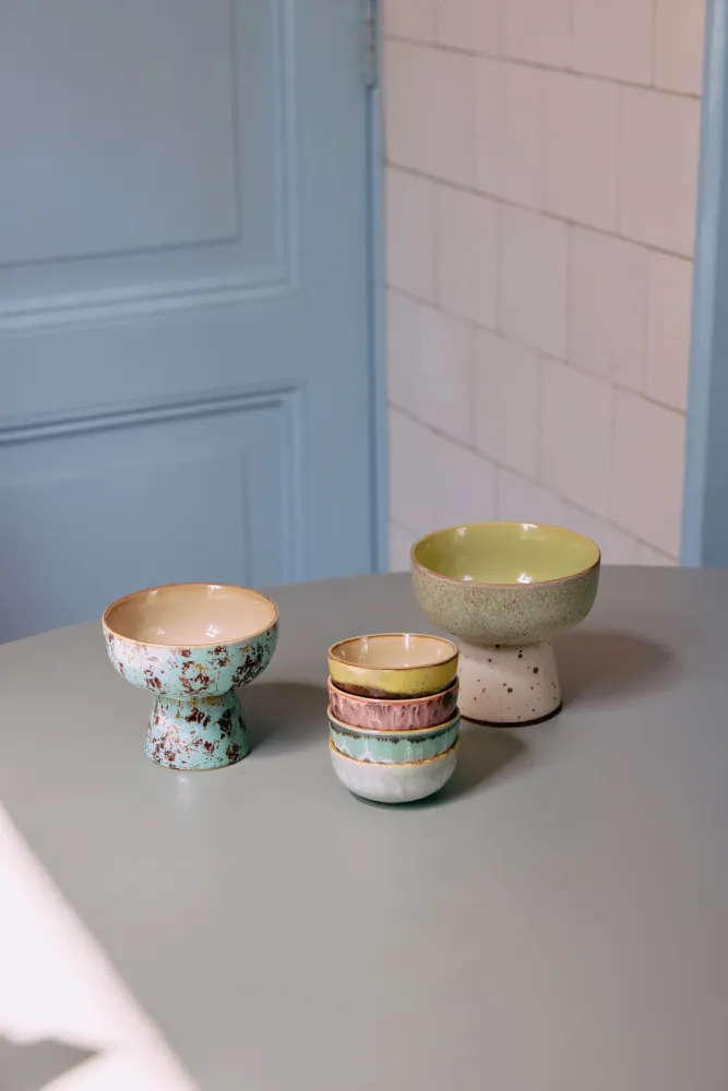 Hkliving 70s ceramics: Tapas bowl on base S - Patina Plekconceptstore