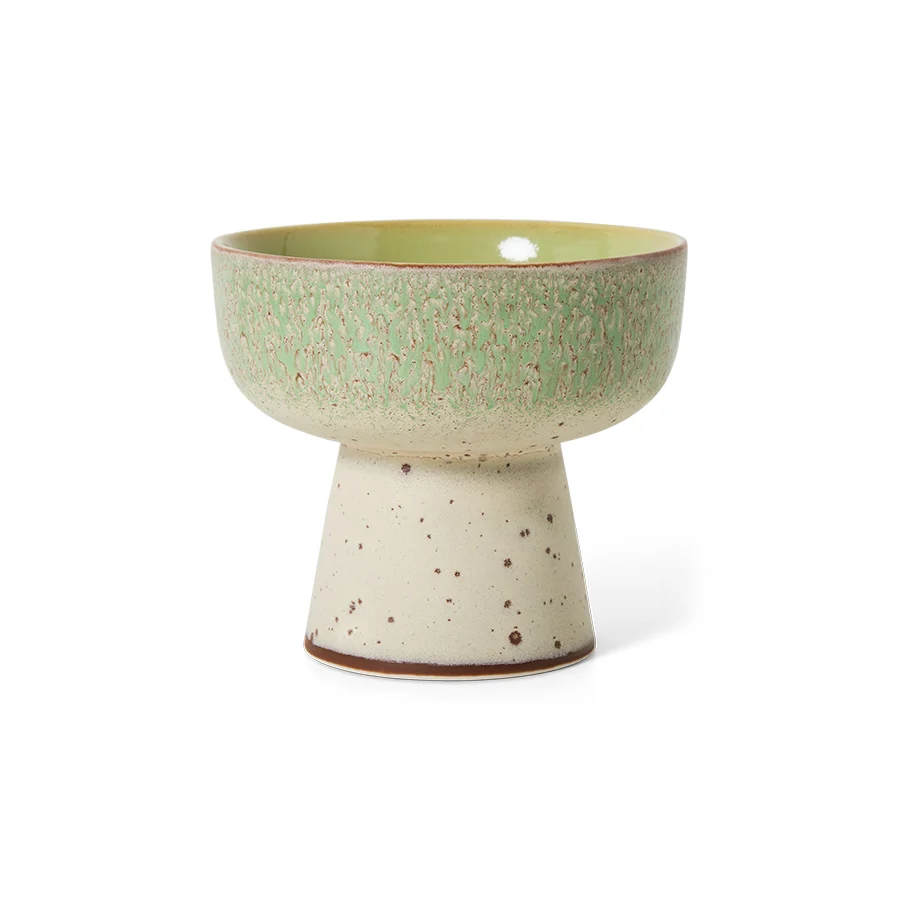 Hkliving 70s ceramics: Tapas bowl on base - Slush Plekconceptstore