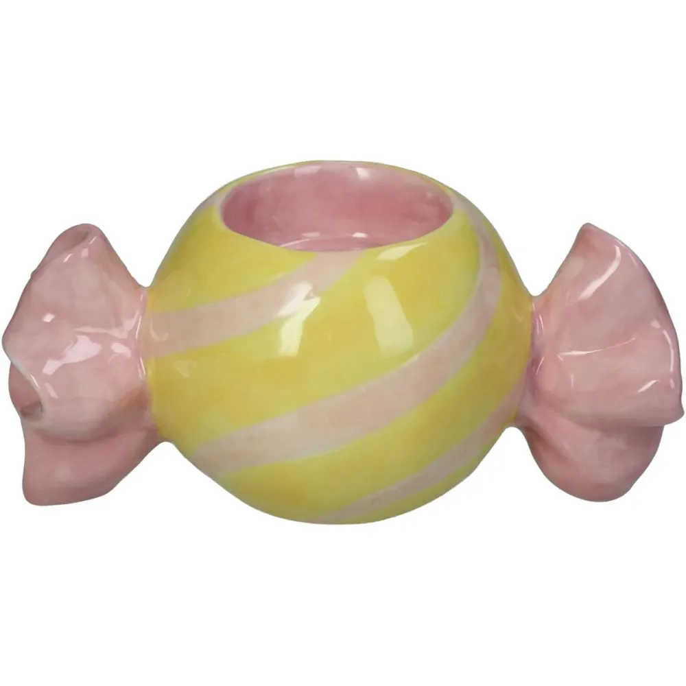 Kaarsenstandaard Candy - Roze/geel Plekconceptstore