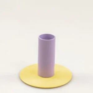 Kaarsenstandaard Gabi - Geel/lila Plekconceptstore