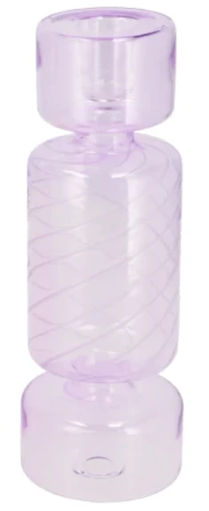 Kaarsenstandaard glas candy - Lila Plekconceptstore