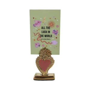 Kaarthouder Messing heart fire - All luck world Plekconceptstore