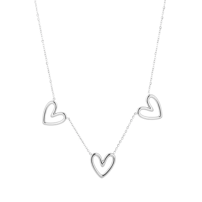Ketting hartjes - Zilver Plekconceptstore