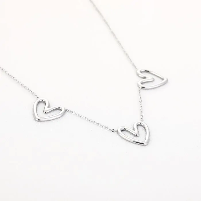 Ketting hartjes - Zilver Plekconceptstore