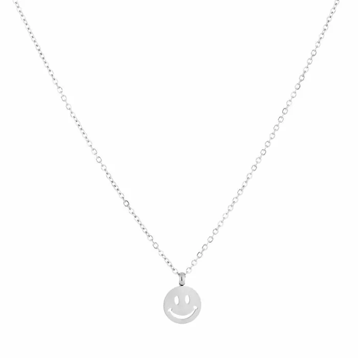 Ketting smiley - Zilver Plekconceptstore