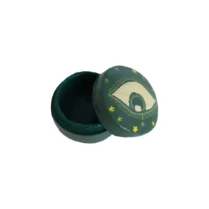 Klein rond doosje oog groen - All luck world Plekconceptstore