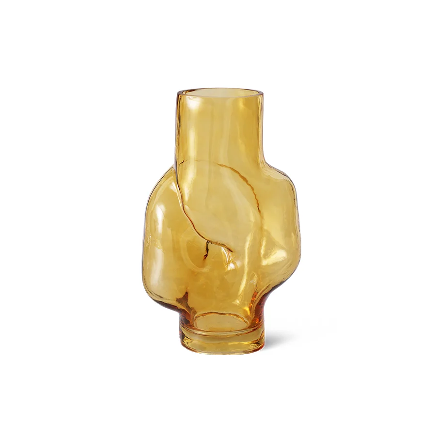 HK Living Vaas - Gleam glass Groot - Amber Plekconceptstore