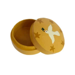 Medium doosje geel met witte duif - All luck world Plekconceptstore