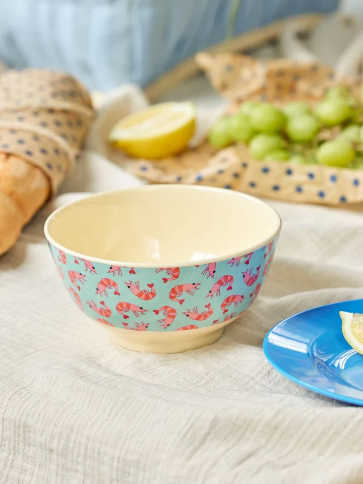 Melamine Bowl Medium - Shrimp print Plekconceptstore