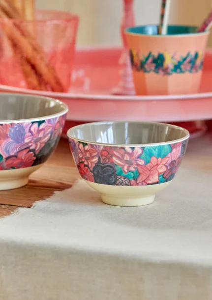 Melamine bowl small - Rice Forest flower print Plekconceptstore