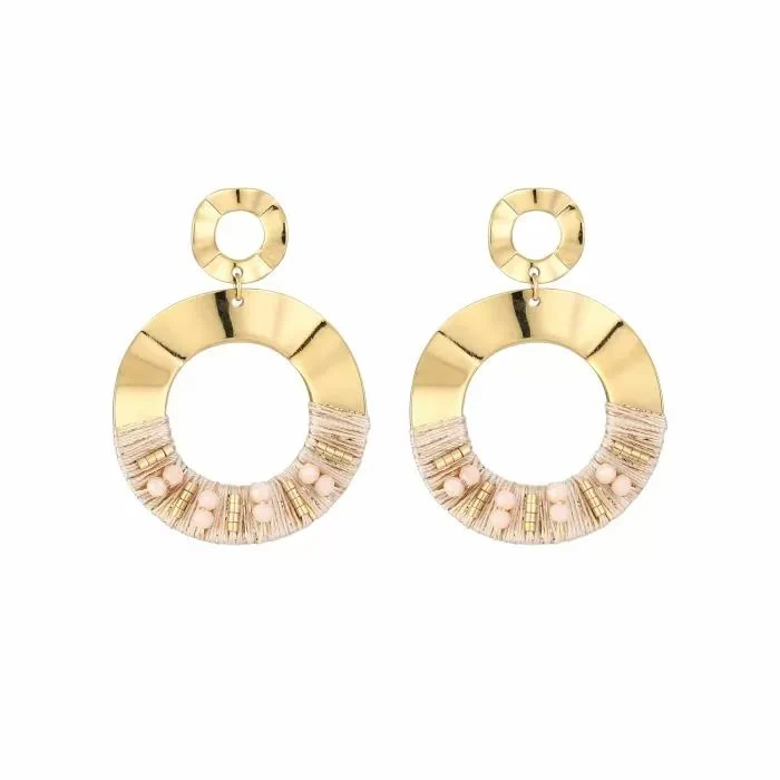 Oorbellen - Goud/Beige Plekconceptstore