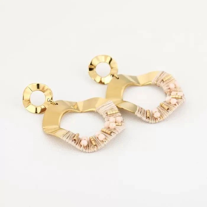 Oorbellen - Goud/Beige Plekconceptstore