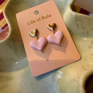 Oorbellen hartje - Lichtroze/goud Plekconceptstore
