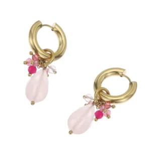 Oorbellen - Lichtroze/goud Plekconceptstore