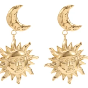 Oorbellen maantje/zonnetje - Goud Plekconceptstore