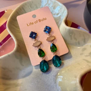 Oorbellen stones - Blauw/groen Plekconceptstore