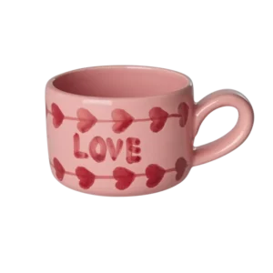Rice - Keramiek Cappuccino mok - Roze - Hand-painted LOVE Plekconceptstore