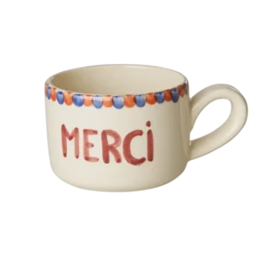 Rice - Keramiek Cappuccino mok - Wit - Hand-painted MERCI Plekconceptstore