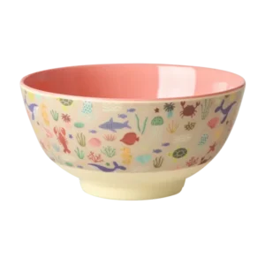 Rice - Melamine bowl medium - Koraal - Ocean print Plekconceptstore