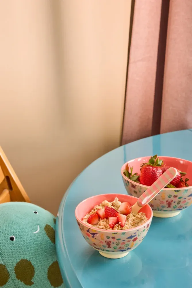 Rice - Melamine bowl medium - Koraal - Ocean print Plekconceptstore